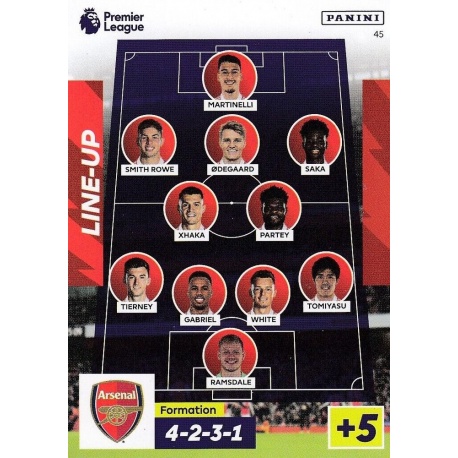 Line-Up Arsenal 45