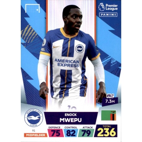 Enock Mwepu Brighton & Hove Albion 91