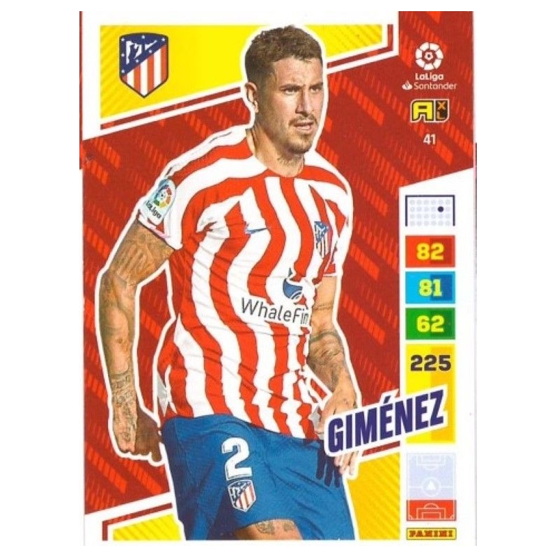 61 GIMÉNEZ. ADRENALYN XL. LIGA 2023-2024. 23-24. CARTA. CROMO. COMO NUEVA