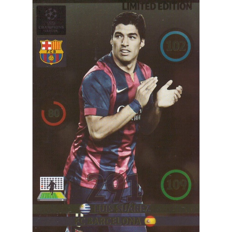 Trading Card of Luis Suarez Limited Edition Panini Adrenalyn XL