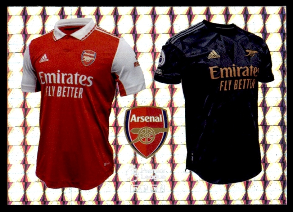 Sale Sticker of Home and Away Kit Arsenal Panini Premier League 2022 23 Stickers