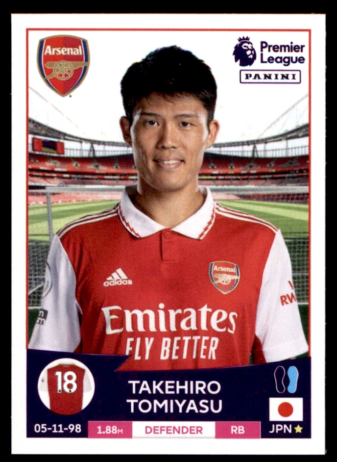 Buy Sticker Takehiro Tomiyasu Arsenal Panini Premier League Buy Sticker Takehiro Tomiyasu Arsenal Panini Premier League