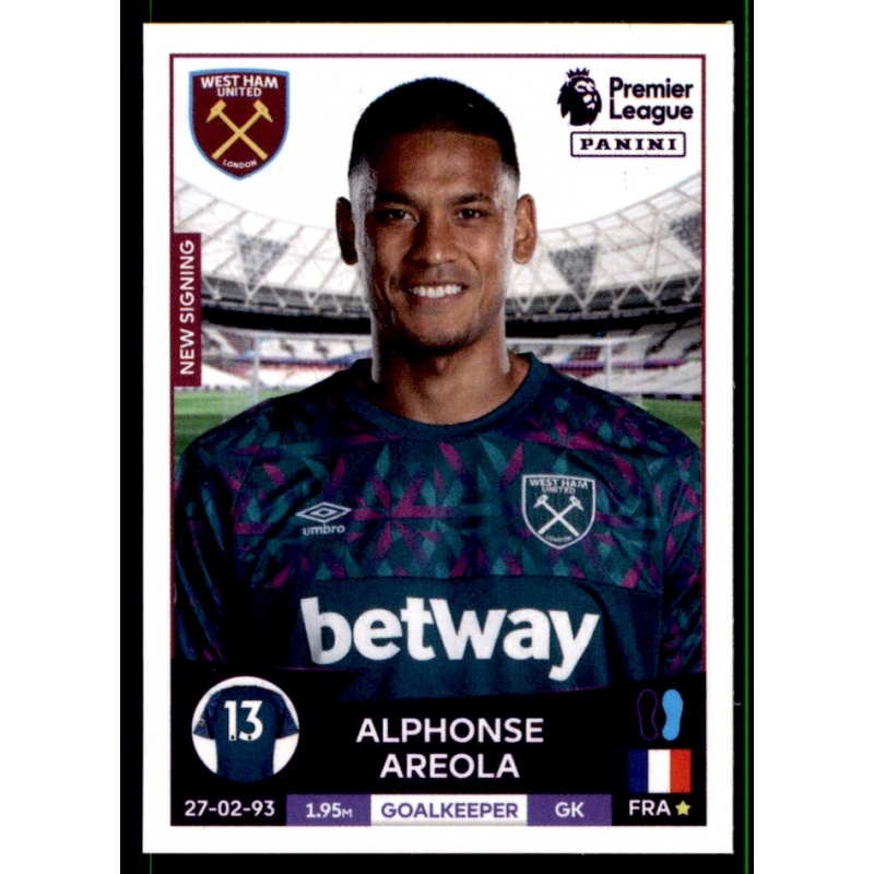 Offer Online Alphonse Areola West Ham United Panini Premier League 2022
