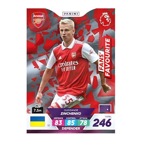 Oleksandr Zinchenko Fans' Favourite Arsenal 30