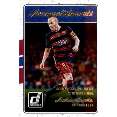 Andres Iniesta Accomplishments 3 Donruss Soccer 2016-17