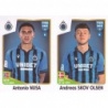 Buy Sticker Antonio Nusa - Andreas Skov Olsen Club Brugge Panini Fifa 365 The Golden World Of Football