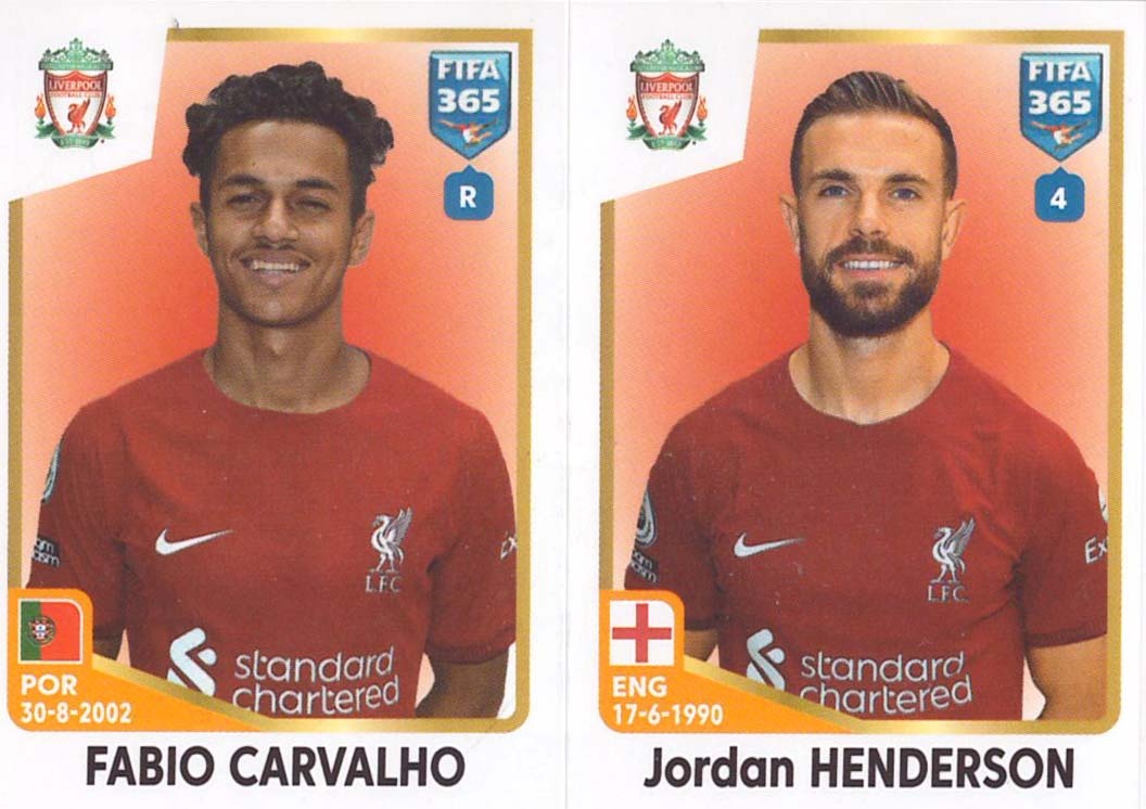 Sale Sticker of Fabio Carvalho Jordan Henderson Liverpool Panini Fifa 365  Stickers 2023