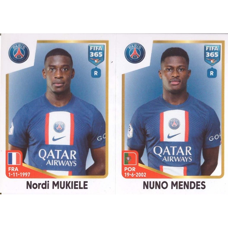 Buy Sticker Nordi Mukiele Nuno Mendes PSG Panini Fifa 365 Stickers 2023