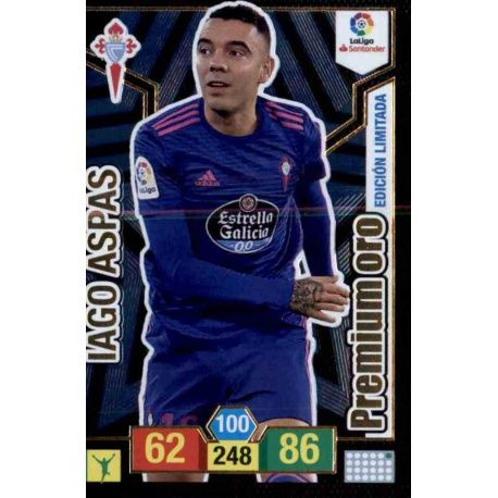 Iago Aspas Premium Oro Edición Limitada Adrenalyn XL La Liga Santander 2018-19