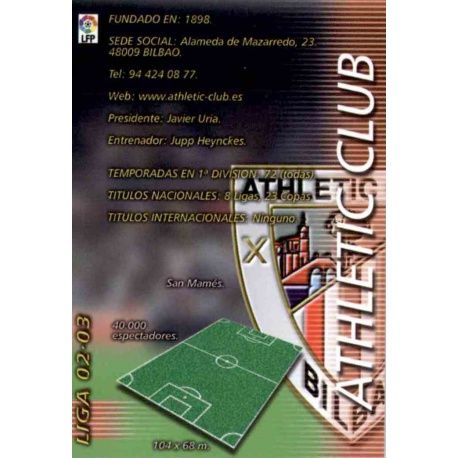 Indice Athletic Club 19 Megafichas 2002-03