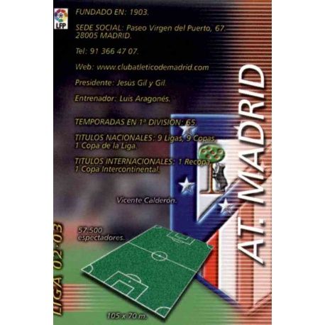 Indice Atlético Madrid 37 Megafichas 2002-03
