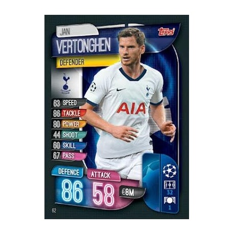Jan Vertonghen Tottenham Hotspur 62
