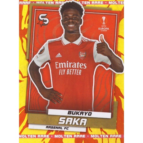 Buy Cards Bukayo Saka Molten Rare Arsenal Topps Superstars 2023