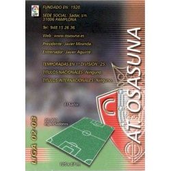 Indice Osasuna 199 Megafichas 2002-03