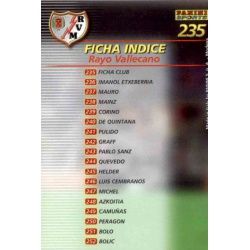 Indice Rayo Vallecano 235 Megafichas 2002-03