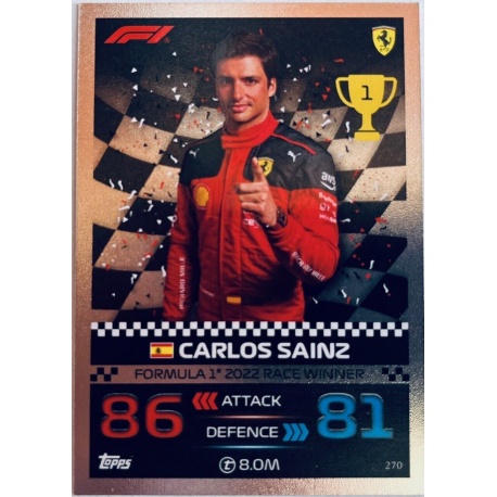 Buy Cards Carlos Sainz F1 2022 Race Winners Topps F1 Turbo Attax 2023