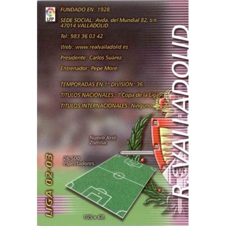 Indice Valladolid 325 Megafichas 2002-03