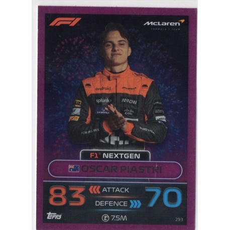 Oscar Piastri Pink Parallel F1 NEXTGEN 293