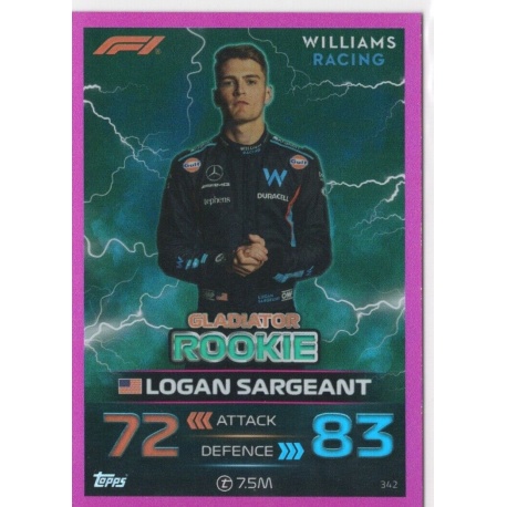 Logan Sargeant Rookie Pink Parallel F1 Gladiators 342