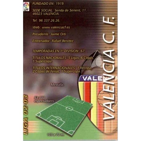 Indice Valencia 307 Megafichas 2002-03