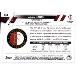 Orkun Kökcü Rookie Blue Refractor 116/150 Feyenoord 151