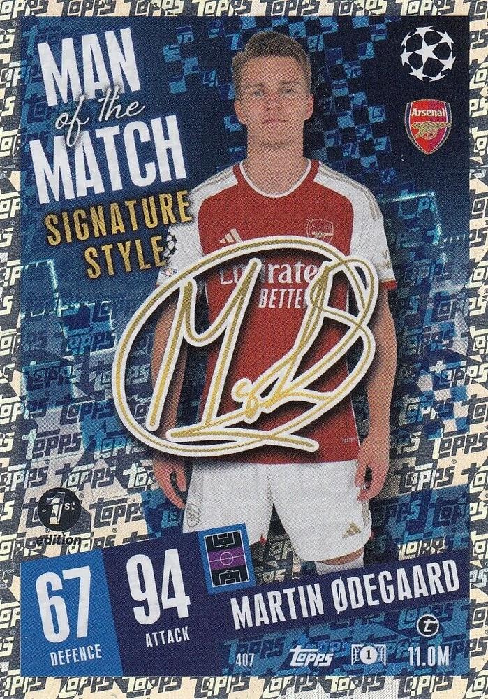 Offer Soccer Cards Martin Ødegaard Arsenal Man of the Match