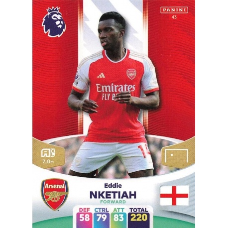 Cromos de Fútbol Eddie Nketiah Arsenal Adrenalyn XL Premier League 2023/24