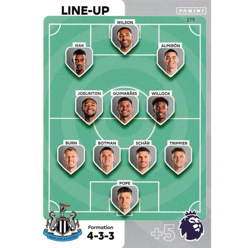 262 Club Crest Newcastle Base Panini Premier League Adrenalyn XL 2024 Card  - Solve Collectibles