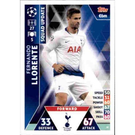 Fernando Llorente Tottenham Hotspur UP11 Match Attax Champions 2018-19