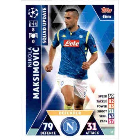 Nikola Maksimović Nápoles UP17 Match Attax Champions 2018-19