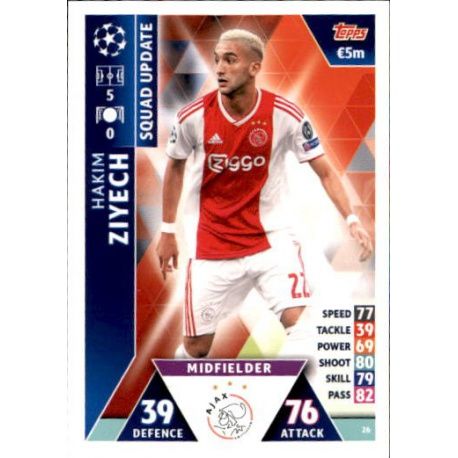 Hakim Ziyech Ajax UP26 Match Attax Champions 2018-19