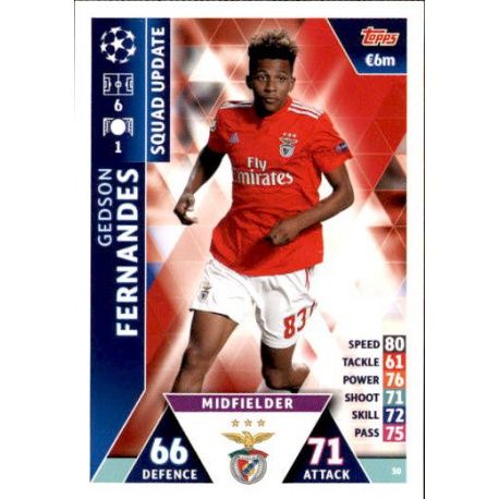 Gedson Fernandes Benfica UP30 Match Attax Champions 2018-19