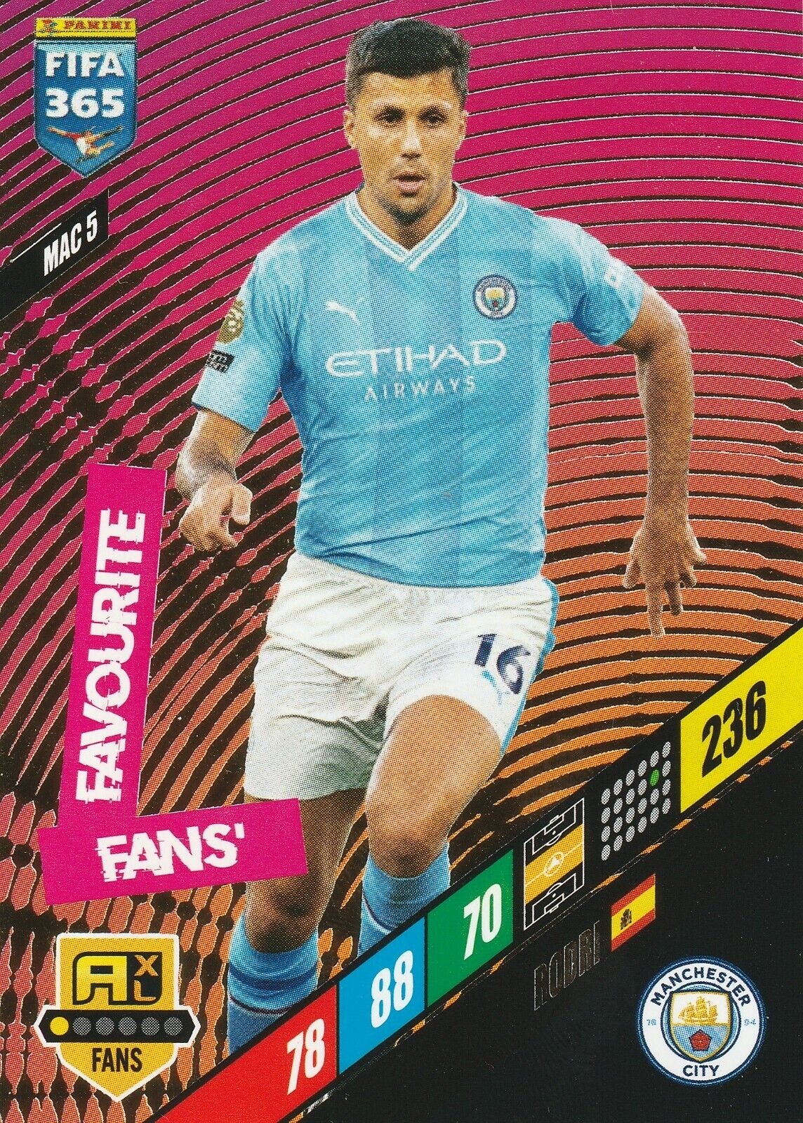 Offer Soccer Cards Rodri Fans' Favourite Panini Fifa 365 Adrenalyn