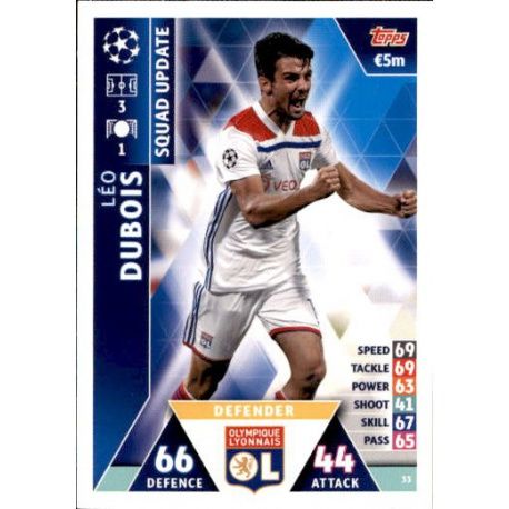 Léo Dubois Olympique Lyon UP33 Match Attax Champions 2018-19