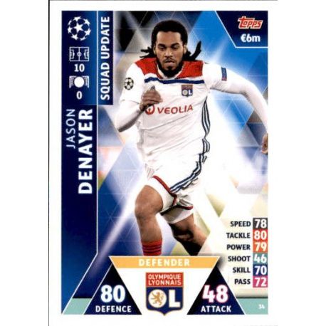 Jason Denayer Olympique Lyon UP34 Match Attax Champions 2018-19