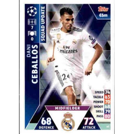Dani Ceballos Real Madrid UP43 Match Attax Champions 2018-19