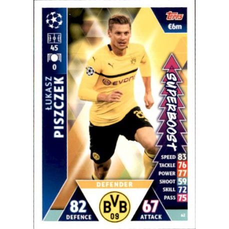 Łukasz Piszczek Super Boost UP62 Match Attax Champions 2018-19