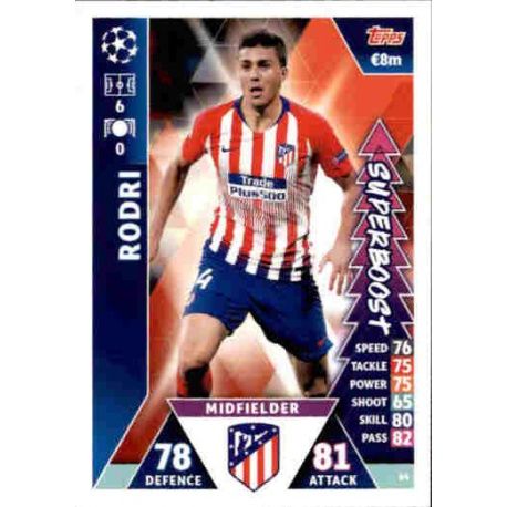 Rodri Super Boost UP64 Match Attax Champions 2018-19