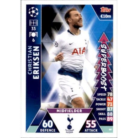 Christian Eriksen Super Boost UP68 Match Attax Champions 2018-19