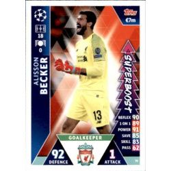 Alisson Becker Super Boost UP70 Match Attax Champions 2018-19