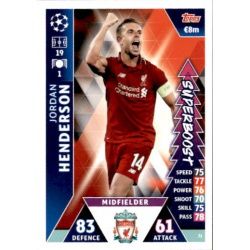 Jordan Henderson Super Boost UP71 Match Attax Champions 2018-19