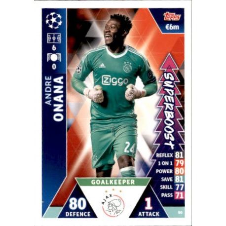 Andre Onana Super Boost UP80 Match Attax Champions 2018-19