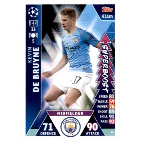 Kevin de Bruyne Super Boost UP85 Match Attax Champions 2018-19