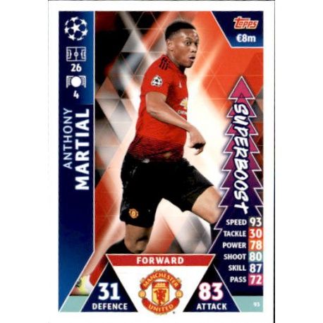 Anthony Martial Super Boost UP93 Match Attax Champions 2018-19