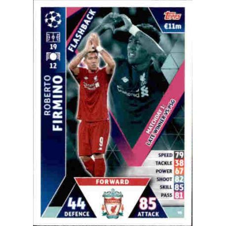 Roberto Firmino Flashback UP95 Match Attax Champions 2018-19