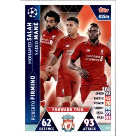 Salah - Mané - Firmino UCL Trio UP112 Match Attax Champions 2018-19