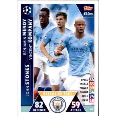 Kompany - Stones - Mendy UCL Trio UP121 Match Attax Champions 2018-19