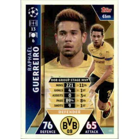 Raphaël Guerreiro UCL Group Stage MVP UP131 Match Attax Champions 2018-19