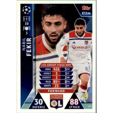 Fekir UCL Group Stage MVP UP141 Match Attax Champions 2018-19