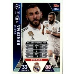 Benzema UCL Group Stage MVP UP142 Match Attax Champions 2018-19
